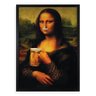 Quadro Monalisa com Cerveja - Monabeer 33x24cm:moldura Preta - 1