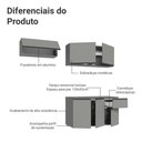 Ver imagem 5 de Armário de Cozinha Compacta Suspenso 200cm Cinza Nice Madesa 04xa