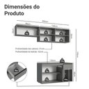 Ver imagem 4 de Armário de Cozinha Compacta Suspenso 200cm Cinza Nice Madesa 04xa