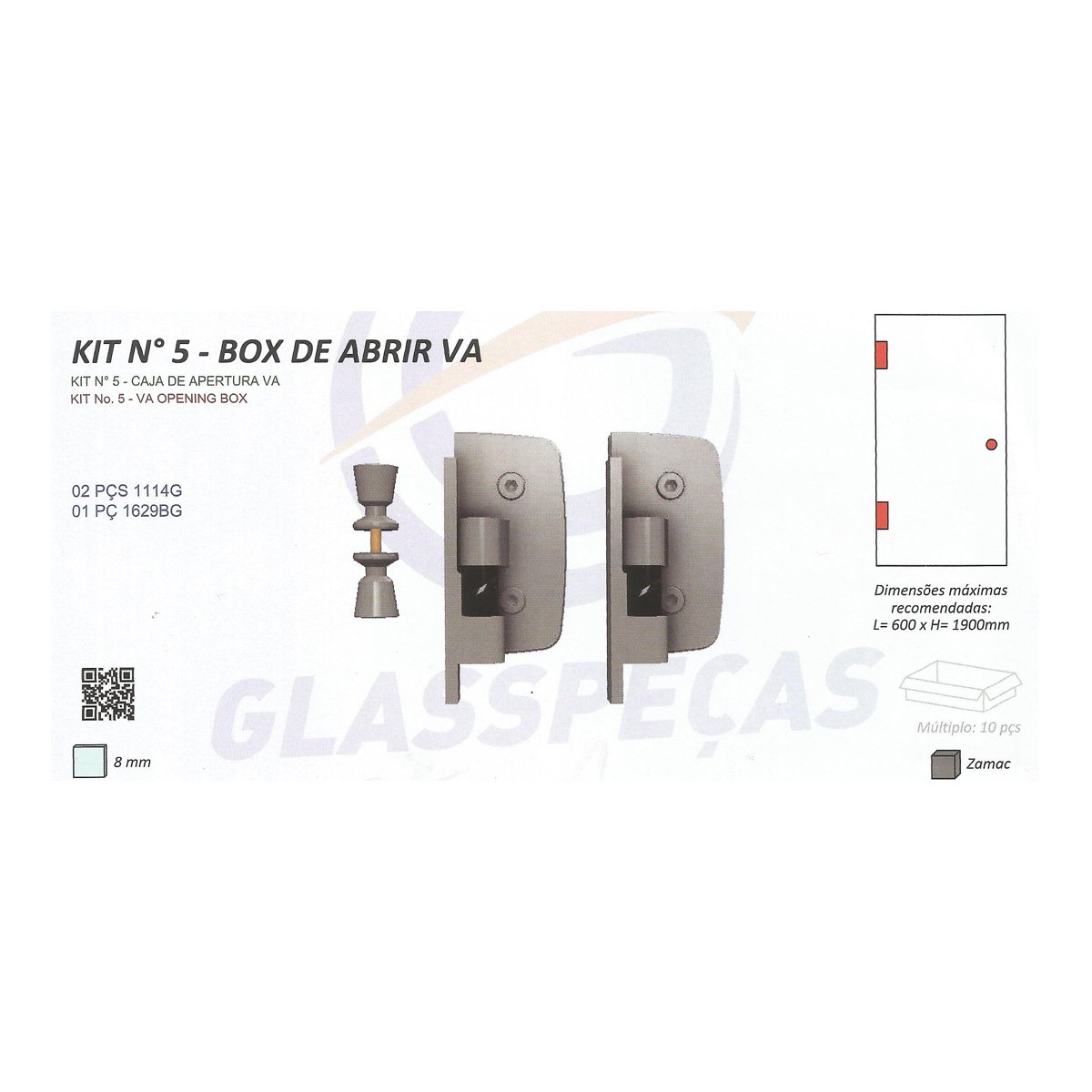 Kit 5 Box de abrir VA Glass Peças kit5 Marrom - 2