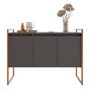 Ver imagem 5 de Buffet Aparador 3 Portas Industrial MDP 120cm Preto Cobre Casah