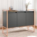 Ver imagem 4 de Buffet Aparador 3 Portas Industrial MDP 120cm Preto Cobre Casah