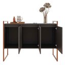 Ver imagem 6 de Buffet Aparador 3 Portas Industrial MDP 120cm Preto Cobre Casah