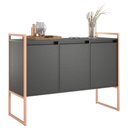 Ver imagem 1 de Buffet Aparador 3 Portas Industrial MDP 120cm Preto Cobre Casah