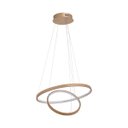 Ver imagem 1 de Lustre Pendente Moderno 2 Anéis Led 2 Arcos Dourado Bivolt Equipe Led para Sala e Mesa de Jantar