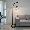 Ver imagem 2 de Luminária de Chão Milão Cúpula Diamante Metal Abajur Piso Moderno:preto/preto