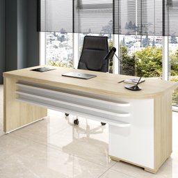 Mesa Executiva para Escritório em Tamburato 4 Gavetas Elegante e Funcional - 6