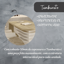 Ver mais imagens de Escrivaninha Mesa Escritório Diretor em L Tamburato e Elegante 200cm Carvalho e Branco Artany