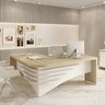 Mesa para Escritório Diretor em L Tamburato e Elegante - 2