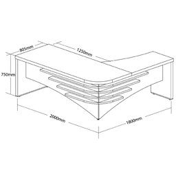 Mesa para Escritório Diretor em L Tamburato e Elegante - 4