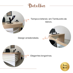 Mesa para Escritório Diretor em L Tamburato e Elegante - 20