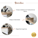 Ver imagem 5 de Escrivaninha Mesa Escritório Diretor em L Tamburato e Elegante 200cm Carvalho e Branco Artany