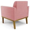Sofá Namoradeira e 1 Poltrona Base Madeira Castanho Maressa Suede Rosê - 9