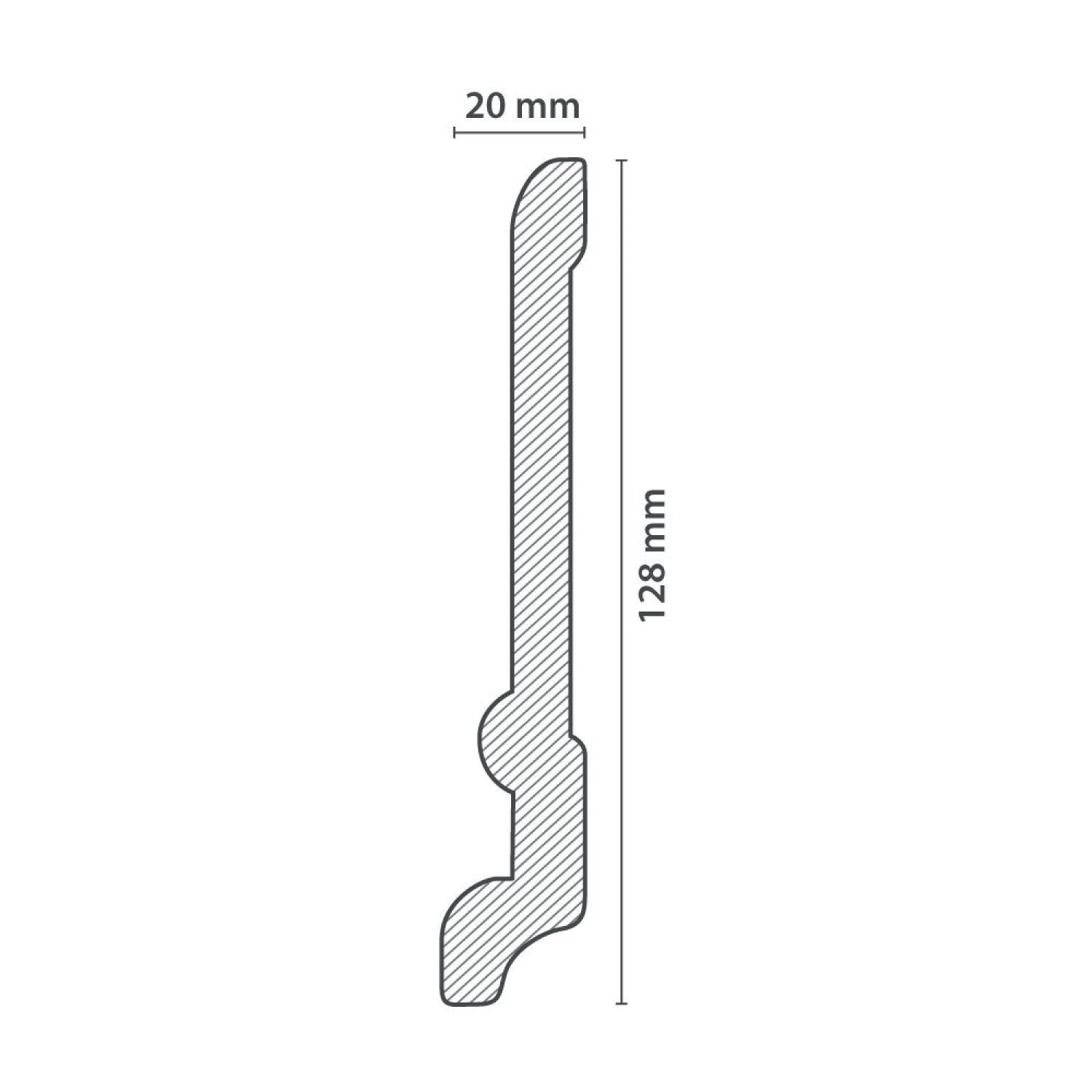 Rodapé de Poliestireno 12cm x 20mm x 2m Cf13 HD Homestar - 3