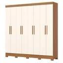 Ver imagem 2 de Guarda Roupa Casal 8 Portas 4 Gavetas Prime B51 com Armário Multiuso 2 Portas 3 Prateleiras Cinamomo