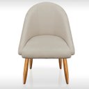 Ver imagem 2 de Kit 02 Poltrona Cadeira para Sala Orgânica Curva Redonda Confortável Reforçada Recepção Suede Bege