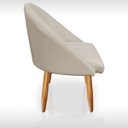 Ver imagem 3 de Kit 02 Poltrona Cadeira para Sala Orgânica Curva Redonda Confortável Reforçada Recepção Suede Bege