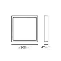 Plafon Painel Led Sobrepor Quadrado 18w 22x22cm Bivolt 4000k Luz Neutro - 3