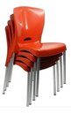 Ver imagem 4 de Conjunto 1 Mesa Quadrada e 4 Cadeiras com Pés de Alumínio Cor:preto e Vermelho