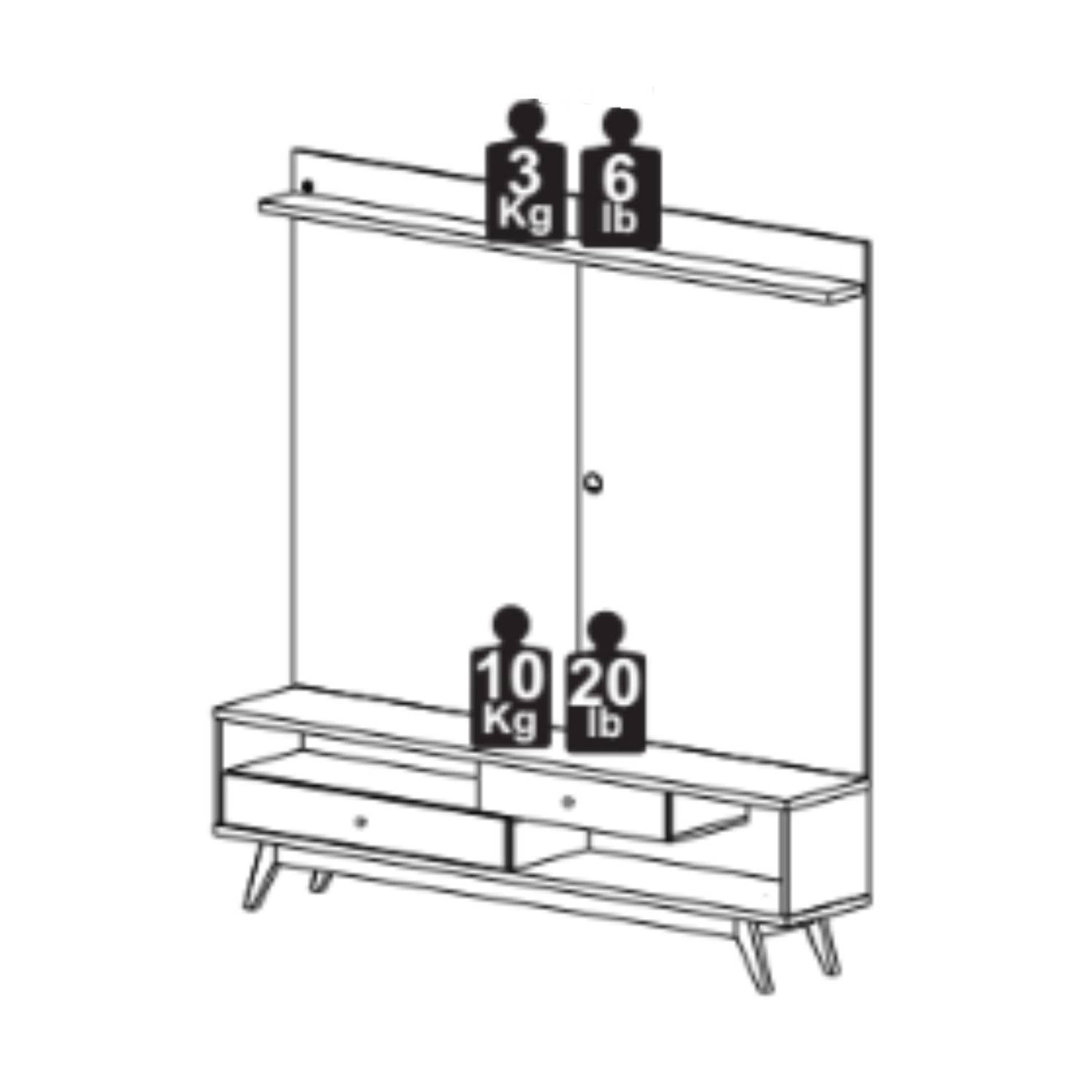 Estante Home Theater para TV até 75 Polegadas com Led Home 5232 - 7