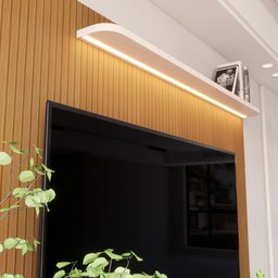 Estante Home Theater para TV até 75 Polegadas com Led Ripado Impressão 5232 - 5