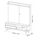 Ver imagem 3 de Rack com Painel para TV até 75 Polegadas com Led Ripado Impressão Pés Madeira Maciça