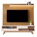 Ver imagem 2 de Rack com Painel para TV até 75 Polegadas com Led Ripado Impressão Pés Madeira Maciça