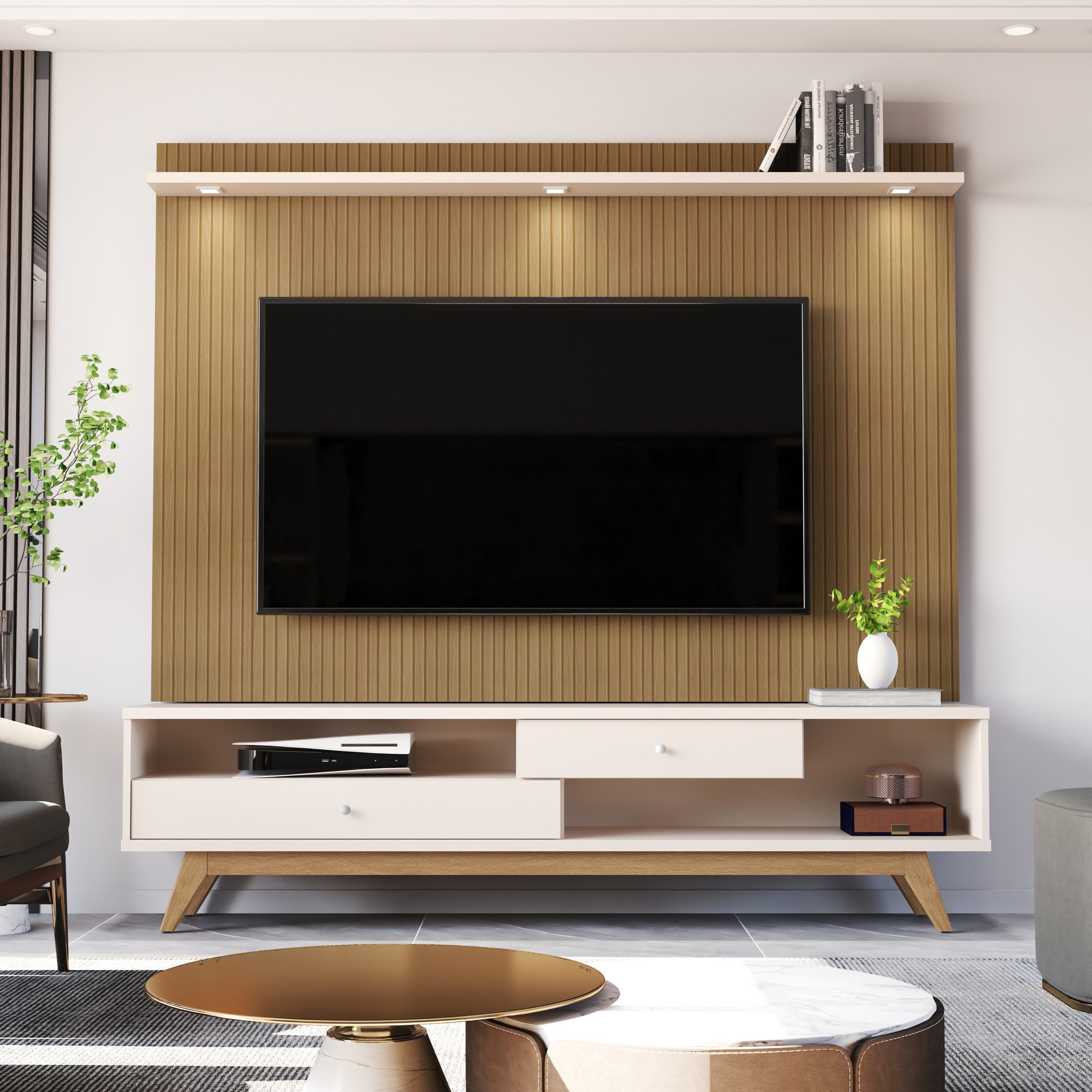 Estante Home Theater para TV até 75 Polegadas com Led Home 5232 - 1