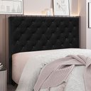 Ver imagem 2 de Cabeceira Casal 1,40m Toledo Suede - Pallazio Preto