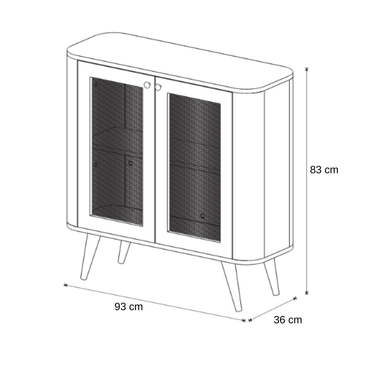 Buffet Jb 1900 2 Portas Em Rattan Pérola/Nature - 4