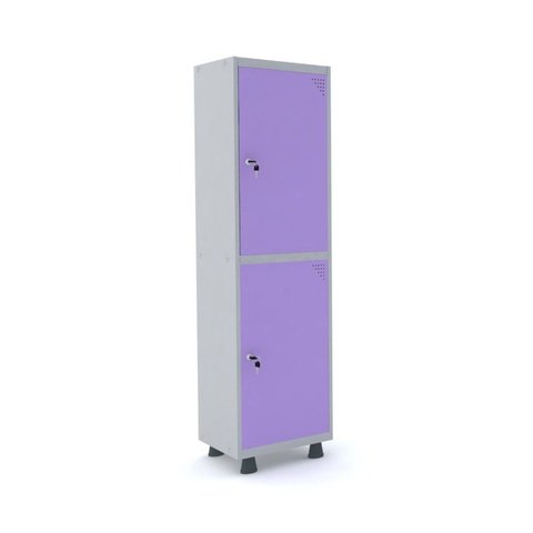 Armário Guarda Volume Locker Roupeiro 2 Portas Aço 50CMX193CM Rosa