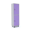Ver imagem 1 de Armário Guarda Volume Locker Roupeiro 2 Portas Aço 50CMX193CM Rosa