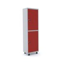 Ver imagem 1 de Armário Guarda Volume Locker Roupeiro 2 Portas Aço 50CMX193CM Vermelho