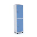 Ver imagem 1 de Armário Guarda Volume Locker Roupeiro 2 Portas Aço 50CMX193CM Azul