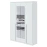 Guarda Roupa Solteiro Ambiente Alonzo 4 Portas Branco Brilho com Espelho - Lopas - 5