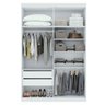 Guarda Roupa Solteiro Ambiente Alonzo 4 Portas Branco Brilho com Espelho - Lopas - 3
