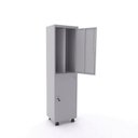 Ver imagem 1 de Armário Guarda Volume Locker Roupeiro 2 Portas Aço 50CMX193CM Cinza