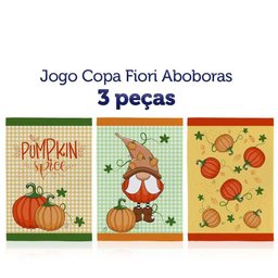 Kit 3 Panos de Copa Felpudo Teka Fiori - Aboboras - 5