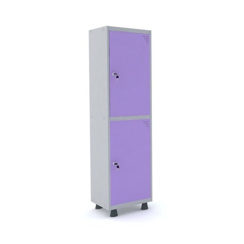 Armário Guarda Volume Locker Roupeiro 2 Portas Aço 50CMX193CM Rosa