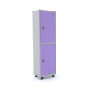 Ver imagem 1 de Armário Guarda Volume Locker Roupeiro 2 Portas Aço 50CMX193CM Rosa