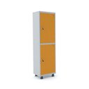 Ver imagem 1 de Armário Guarda Volume Locker Roupeiro 2 Portas Aço 50CMX193CM Laranja
