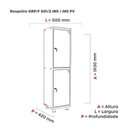 Ver imagem 2 de Armário Guarda Volume Locker Roupeiro 2 Portas Aço 50CMX193CM Preto