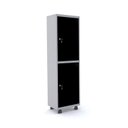 Ver imagem 1 de Armário Guarda Volume Locker Roupeiro 2 Portas Aço 50CMX193CM Preto