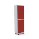 Ver imagem 1 de Armário Guarda Volume Locker Roupeiro 2 Portas Aço 50CMX193CM Vermelho