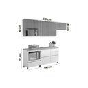 Ver imagem 3 de Cozinha Modulada Completa Rainha 5 Peças (3aéreos+2balcões) C5p112 Nature/branco - Nesher