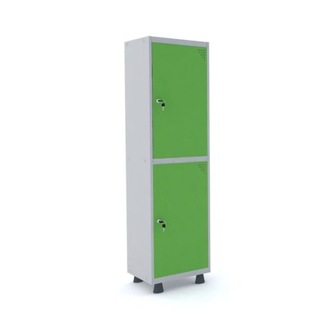 Armário Guarda Volume Locker Roupeiro 2 Portas Aço 50CMX193CM Verde