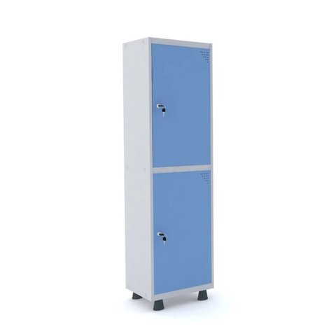 Armário Guarda Volume Locker Roupeiro 2 Portas Aço 50CMX193CM Azul