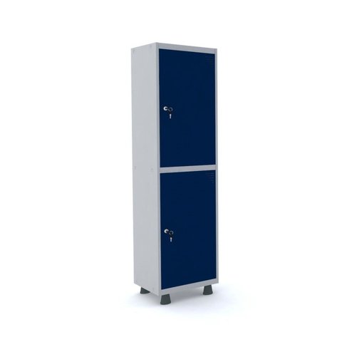 Armário Locker Roupeiro Industrial 2 Portas Aço 50cm Linha Aço Azul