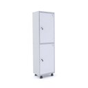 Ver imagem 1 de Armário Guarda Volume Locker Roupeiro 2 Portas Aço 50CMX193CM Branco