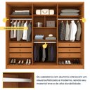 Ver imagem 6 de Guarda-Roupa Casal com 6 Portas e 6 Gavetas 274cm Multimóveis CR35499 Cinamomo/Off White